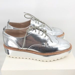 Zara Silver Track Sole Wing Tip Brogues Sz 11~New